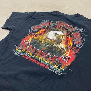 Sturgis 74th Black Hills Rally Devils Tower Run Black T-Shirt Wyoming Motorcycle